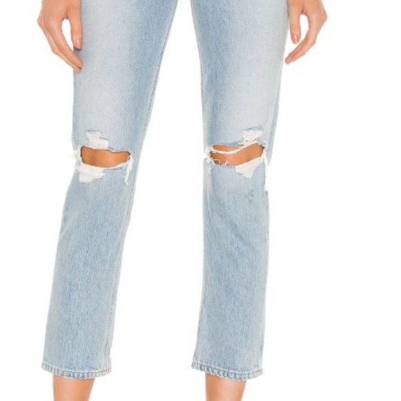 Agolde Light Blue Straight Leg Jeans - Picture 3 of 6